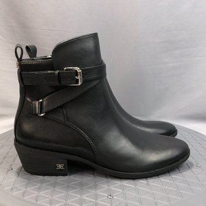 Sam Edelman Polina Womens Ankle Boots Size 5.5 Medium Black Leather Shoes